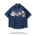 Load image into Gallery viewer, [XIAOGUWAN Series]★Shirt★ Tops 2color Embroidery Unisex Men's Playing Cards Funny Black Blue
