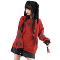 Load image into Gallery viewer, [Ancient Monster --- Rabbit Series] ★China style hoodie★ 2color Regular type or brushed lining type Tops Cute Original Black Red Rabbit ears
