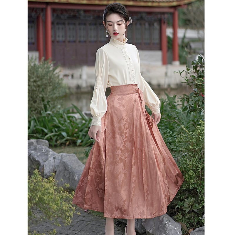 [Az Suna Series] ★Chinese style skirt★ Bottoms Maki skirt Chinese elements Chinese clothing Pink SML Improves temperament