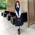 Load image into Gallery viewer, [Dong Xiaojie Series] ★One Piece★ 2color Ladies Fake Layered Navy Coffee Color Cute
