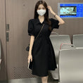 Load image into Gallery viewer, [YIHAO Series] ★Dress ★ 2color Short Sleeve Dress Short Length Dress Women's Gray Black
