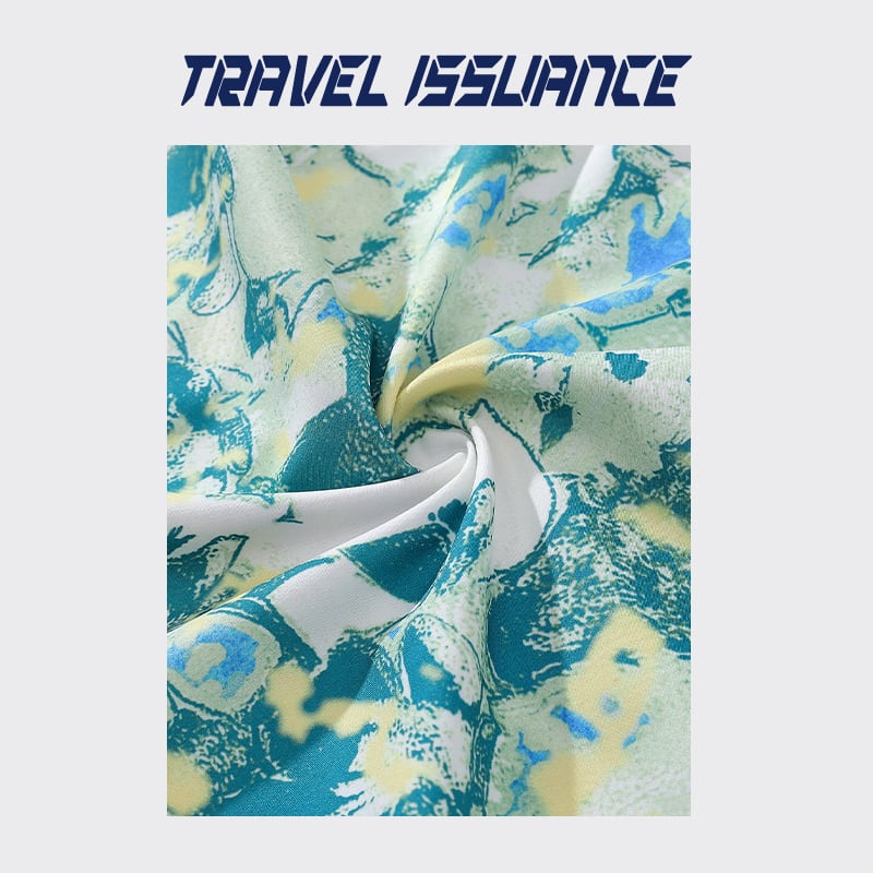 [TRAVEL ISSUANCE Series]★Shirt★ Long sleeve shirt tops unisex men's fashion print long sleeve