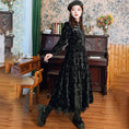 Load image into Gallery viewer, [Kokaisha --- Chichiku Series] ★China style dress★ Velvet thick black black long length
