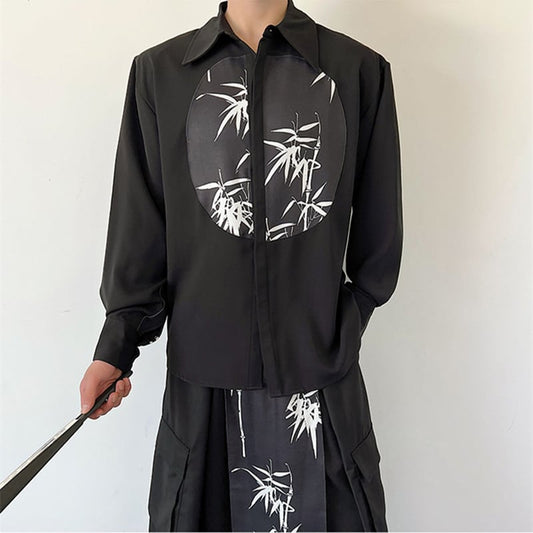 [Illustrated series] ★China style shirt★ 2color tops, bamboo, unique design, unisex, men's, easy to match