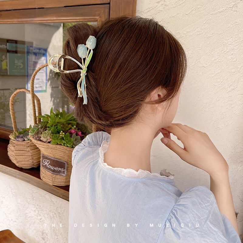 [Kiko Autumn Series]★China style hair ornament★ 3 colors 2 types Old-fashioned ladies accessories Type A Purple Pink Blue Purple