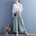 Load image into Gallery viewer, [Qing Series]★China style pants★ 4color White or Blue or Black Bottoms Casual Fringe Gaucho Pants
