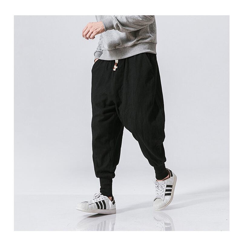 [Small trouble series]★China style pants★ 3color black or blue or red men's casual pants plain large size simple