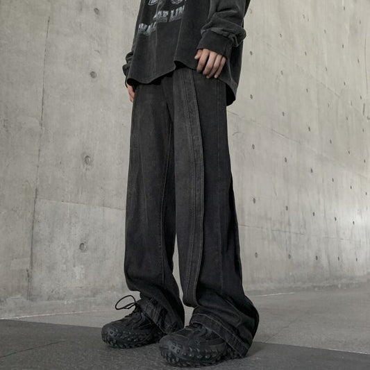 [NANSHI Series]★Denim pants★ 2color bottoms pants unisex men's simple easy to match black blue