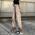 Load image into Gallery viewer, [SUFEI Series]★Denim Pants★ Trousers Bottoms Casual Distressed Unisex Brown Fashion
