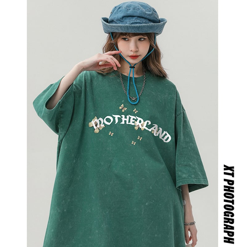 【SENSUシリーズ】★Tシャツ★ 5color トップス レトロ 可愛い 男女兼用 メンズ 半袖Tシャツ 原宿風