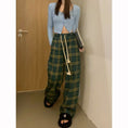 Load image into Gallery viewer, [MEIMEI Series]★Pants★ 2color Casual Pants Bottoms Plaid Pattern Green Red Green Red
