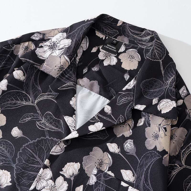 [HTTAOSUP Series]★Shirt★ Tops Short Sleeve Shirt Unisex Men's ML XL 2XL Floral Shirt Unique