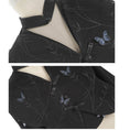 Load image into Gallery viewer, [Big Blue Dragon Series] ★China style outerwear★ Mini length V neck butterfly switching black black sexy
