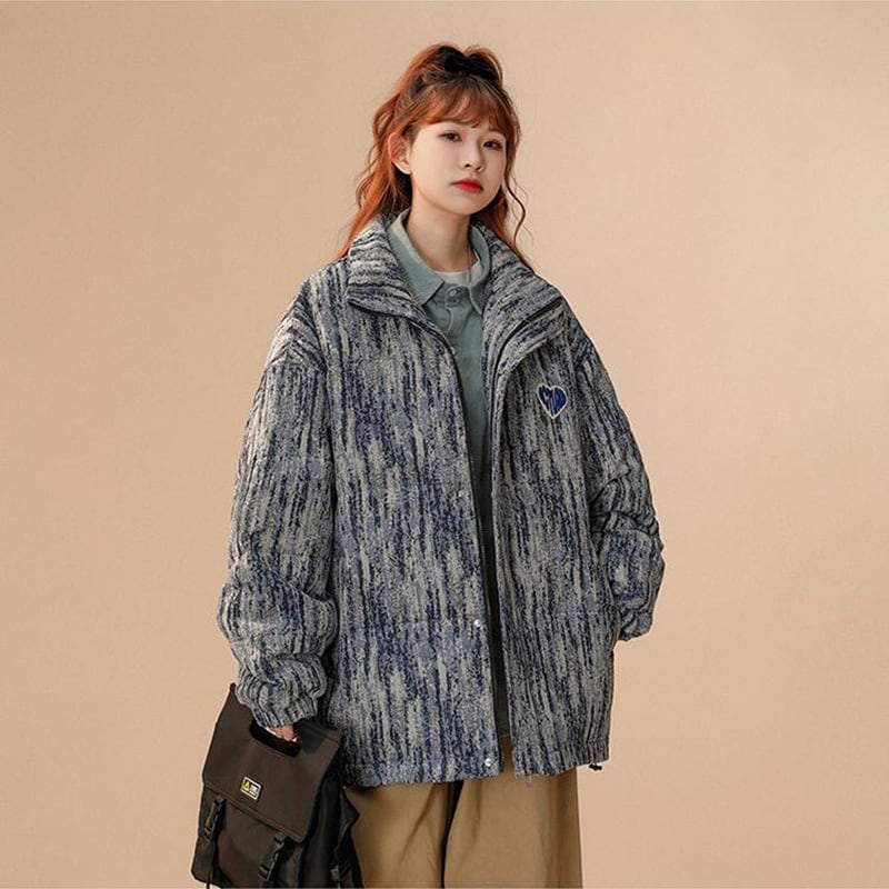 [Ushiomiomi Series] ★Winter Coat★ 2color Cotton Coat Unisex Men's Print Retro ML XL 2XL 3XL