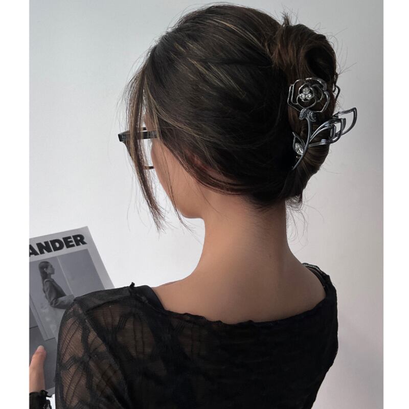 [KANSAI Series] ★Hair Ornament★ Hair Clip Accessory Silver Rose Popular Trend Stylish Adult