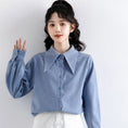 Load image into Gallery viewer, [WEIWU Series]★Shirt★ Tops Ladies Simple Commuting Easy to Match Blue Blue Standard Cute
