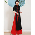 Load image into Gallery viewer, [Yuken Yumori Series] ★Chinese style dress★ Ao dai dress + trousers 2-piece set, long length, large size, black, red, blue
