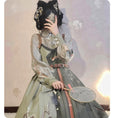 Load image into Gallery viewer, [Hanayu Poetry Series] ★Chinese style setup★ Shirt + hanging dress Green Green Cute Improved Hanfu
