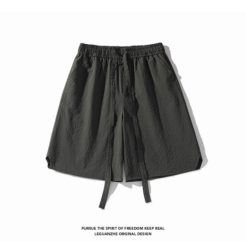 [BIGEMAN Series] ★Shorts★ 5color Bottoms Short Length Pants Unisex Men's Large Size Black Green Dark Gray Brown Beige