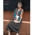 Load image into Gallery viewer, [YOUZI Series]★Retro Shirt★ Long Sleeve Shirt Tops Print Retro SML XL Thin Cute Color Scheme
