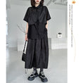 Load image into Gallery viewer, [YIDAO Series]★Setup★ 2-piece set, top and bottom set, black, slimming, fashion, loose
