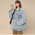 Load image into Gallery viewer, [Morimoto series]★Jacket★ Outerwear 2color Floral pattern Unisex Men's Denim Oil painting style Blue Blue
