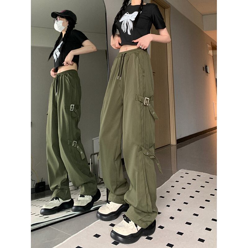 [MGJM Series]★Casual Pants★ 2color Bottoms Black Green Unisex Men's Retro