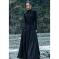 Load image into Gallery viewer, [Big Blue Dragon Series] ★China style skirt★ Bottoms with belt, black, high-looking, slimming, improving temperament
