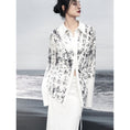 Load image into Gallery viewer, [Da Qinglong Shu Series] ★Chinese Style Shirt★ Tops Letter Pattern Long Sleeve Shirt Chinese Clothes Original White White
