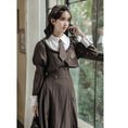 Load image into Gallery viewer, [DACHENGZI Series] ★Dress with tie★ Faux layered dress Vertical striped striped pattern Cute
