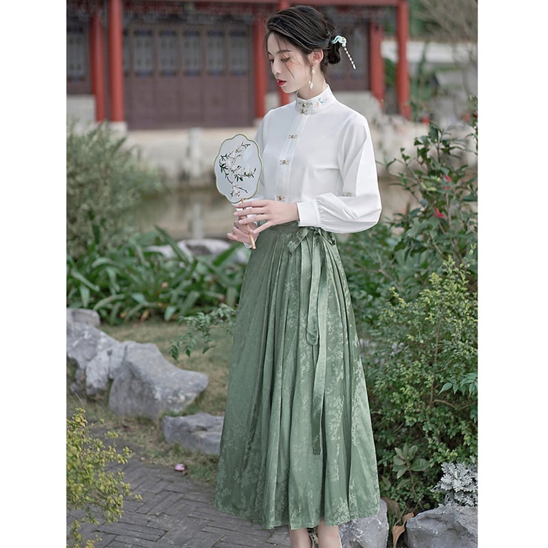 [Az Suna series] ★Chinese style skirt★ Bottoms Window skirt Chinese elements Chinese clothing Green Green SML Chinese clothing