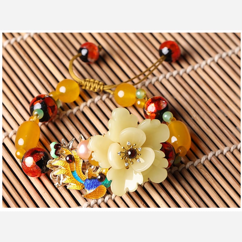 [Seven Colored Unnan Series]★Bangle★ Bracelet Women's Accessories Ethnic Style Yellow Yellow