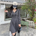 Load image into Gallery viewer, [XIAOCAI Series] ★One Piece★ Parka Dress, Slimming, Large Size, Fashion, Gray, Gray
