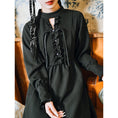 Load image into Gallery viewer, [Ancient mansion --- 臇薇 series] ★China style dress★ Long dress Black Black China button
