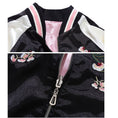 Load image into Gallery viewer, Flower embroidered stadium jacket, double-sided clothing, Chinese style clothing, unisex, couple clothing, pink + black
