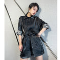 Load image into Gallery viewer, [East House Series] ★Chinese style setup★ Tops + shorts 2-piece set Black Black Chinese clothing fashion
