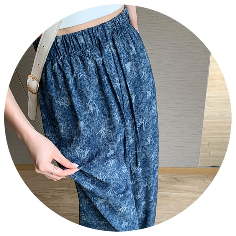 [FENGLIN Series] ★Casual Pants★ Bottoms Trousers Cool Blue Blue Slimming Unique Easy to match