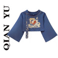 Load image into Gallery viewer, [QIANYU series]★China style setup, single item order★ Tops or dress embroidery black blue
