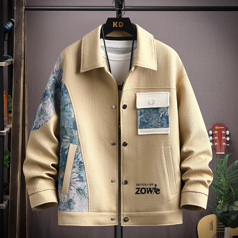 [MDW Series]★Quilted jacket★ 3color winter coat outerwear switching oil painting style unisex men's large size