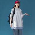 Gallery viewerに画像を読み込む, 【CHAOMEICHENシリーズ】★Tシャツ★ 2color トップス 男女兼用 メンズ 夏服 半袖Tシャツ フェイクレイヤード 黒 白
