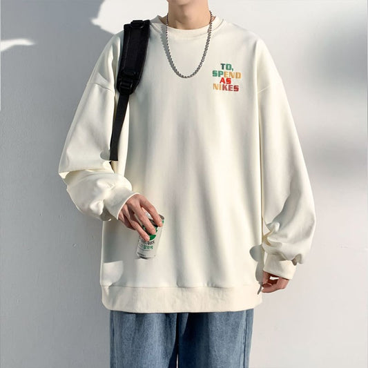 [BIGEMAN Series] ★Tops★ 2color Unisex Men's Large Size Color Alphabet Easy to Match