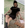 Load image into Gallery viewer, [Hmaimai Series] ★China style dress★ Sexy short sleeve short length cheongsam dress slimming black
