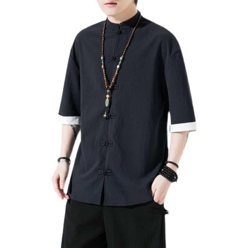 [JUNYI Series] ★China Style Shirt★ Tops 5color Unisex Men's Large Size Simple Chinese Clothes