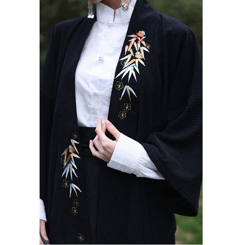 [WUJIA Series]★China style outerwear★Spring/summer embroidery Chinese elements Improves temperament Casual wear Black Easy to match