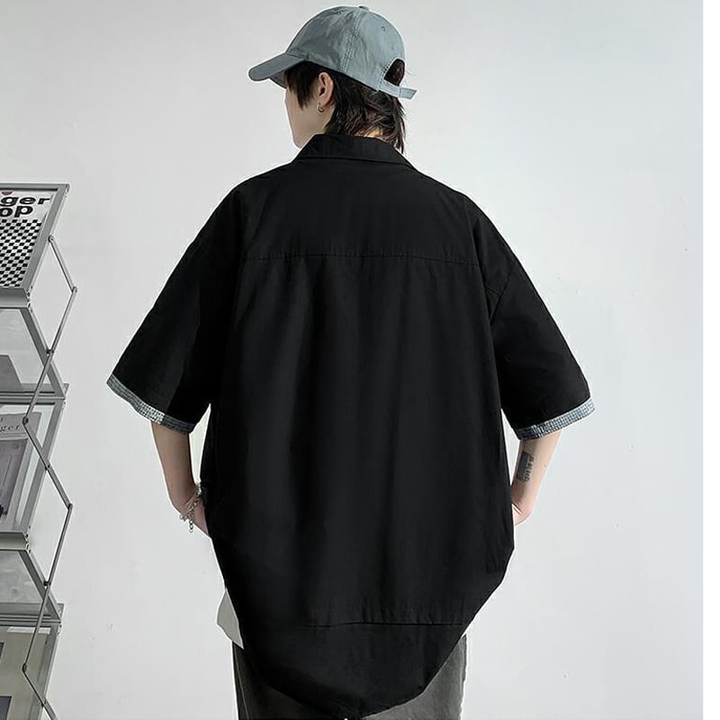 [Tiaota Series]★Shirt★ Tops 3color Unisex Men's Large Size Black White Yellow