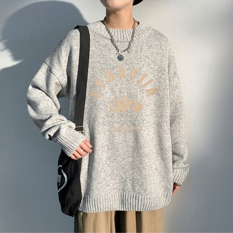 [Emperor Series] ★Sweater★ 4color Knit Tops Snowy Mountain Unisex Men's Large Size Casual