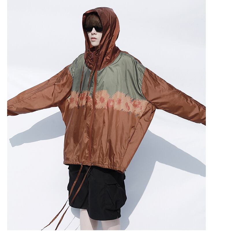 [SIN87 Series] ★UV protection★ UPF50+ Sun protection, cooling protection, thin outerwear, loose fitting, brown, unisex, men's