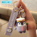 Load image into Gallery viewer, [MEIMEI Series]★Keychain★ 6 Types Penguin Decorations Accessories Couple Pink Ears Police Blue Hat Yellow Hat
