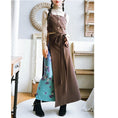 Load image into Gallery viewer, [Kokaisha --- Leaf Series] ★China style skirt★ 2color bottoms switching floral print thick black brown
