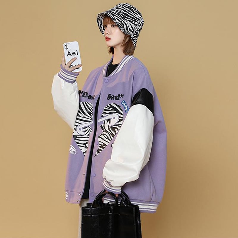 [SHUILIANSHI series] ★Jacket★ 3color outerwear stadium jacket unisex men's hat cute color scheme